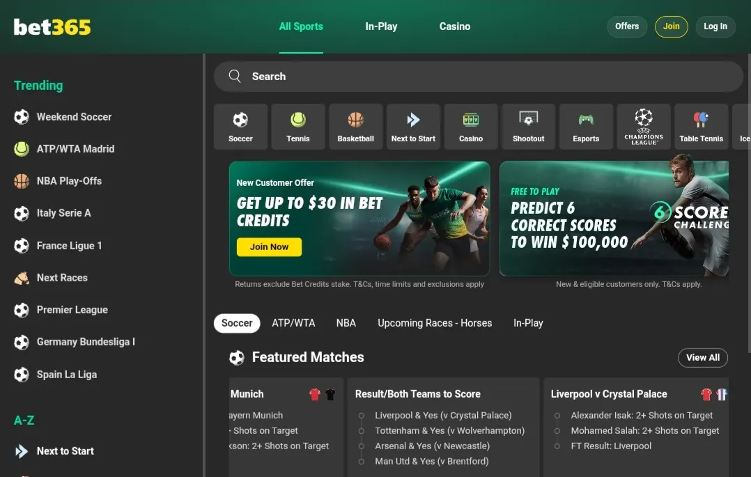 bet365 sportsbook interface for Nigerian players, captured by the Bets.ng editorial team